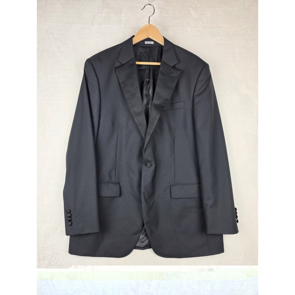 Peter Millar Tuxedo Dinner Jacket Mens 44T Black Wool Satin Lapel Union Made